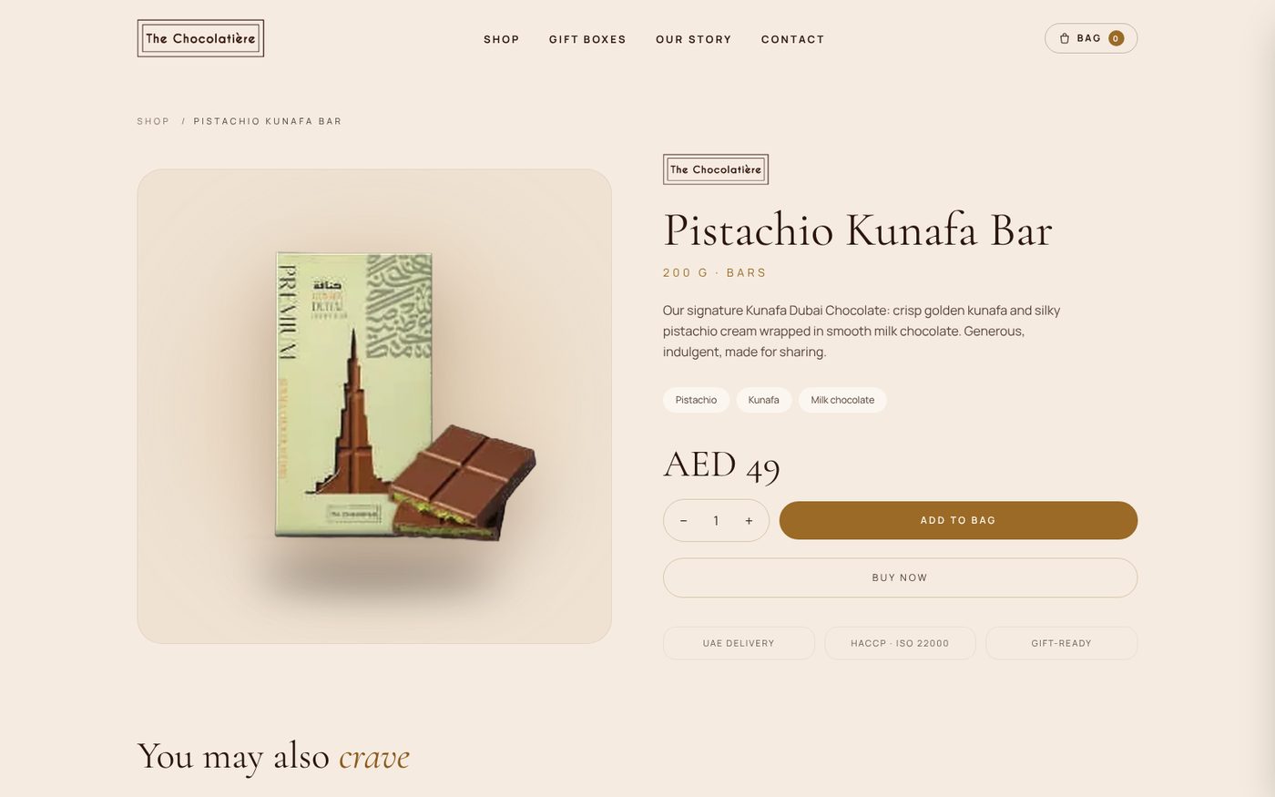 Product page with Buy now